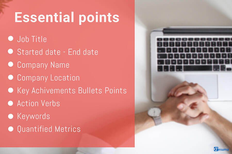 bookkeeper resume experience section essential points