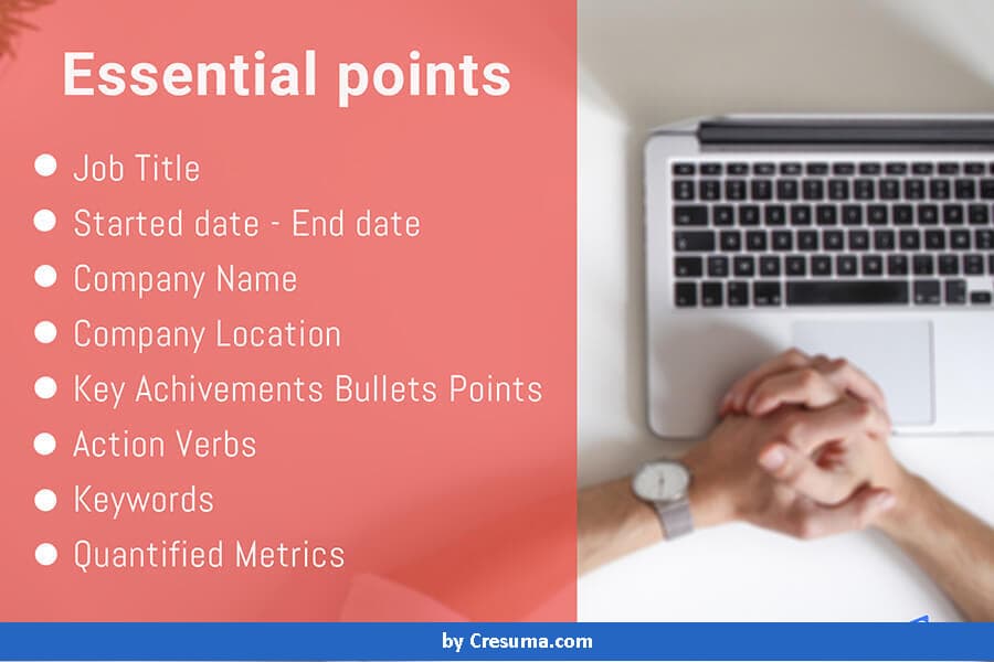 secretary work experience key points