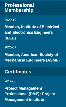 Certification and Membership examples