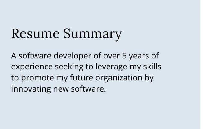Software Developer Resume Sample
