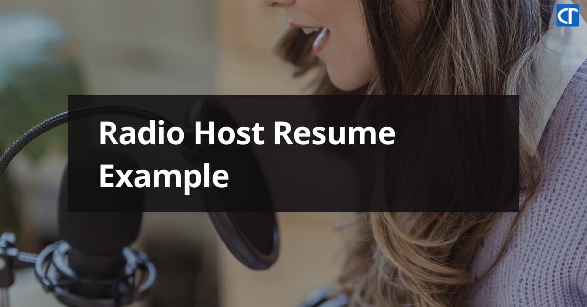 Radio Host Resume Example and Writing Guide Cresuma